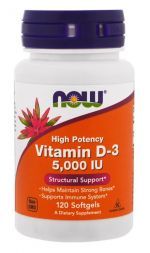 NOW Vitamin D-3 5000 М.Е. (120 кап)