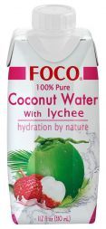 Кокосовая вода с соком личи без сахара FOCO (330 мл)